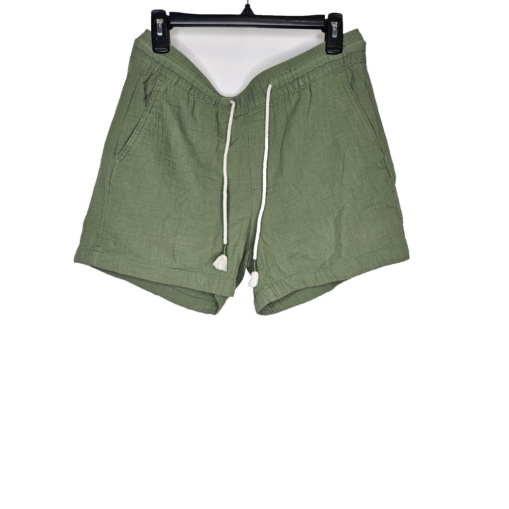 Old Navy Linen Blend Shorts Weeping Willow Green Drawstring Elastic Waist Women'